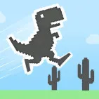 Doodle Dino Run is an endless runner game where you control a cute dinosaur and help him sprint through a deadly obstacle course. You have to try to sprint as far as you can.”

