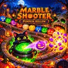 Marble Shooter is an arcade-style puzzle game inspired by the popular Zuma series. In this game, a never-ending stream of colourful marbles rolls along a small road that leads to the edge of a deep chasm.